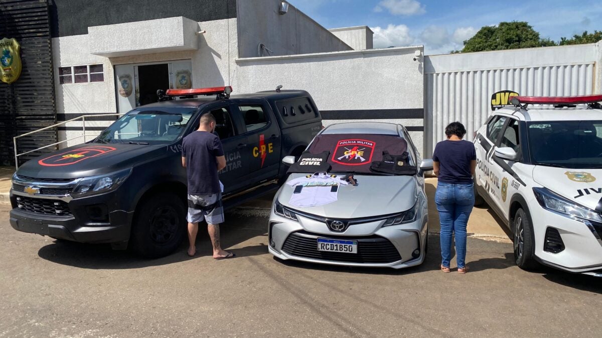 Piloto do tráfico é preso com a mulher em Hidrolândia (Foto: PM)
