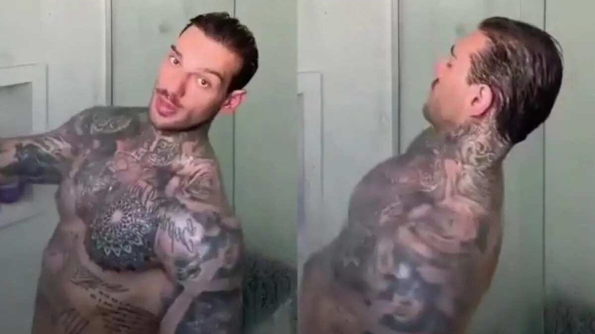 "Viram o tamanho", diz Lucas Lucco após 'mostrar demais' em vídeo no banho (Foto: Reprodução) "Viram o tamanho", diz Lucas Lucco após 'mostrar demais' em vídeo no banho "Me afastei para pegar o shampoo, apareceu o bastardo", disse