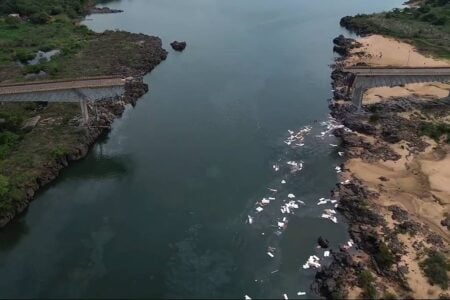 Setenta e seis toneladas de ácido sulfúrico caíram no rio Tocantins Dezenove municípios impactados pela contaminação após queda de ponte