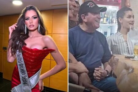 Quem é a miss de 22 anos que vive affair com o sertanejo Amado Batista, de 73 Casal foi visto em clima de romance em um bar em Goiânia