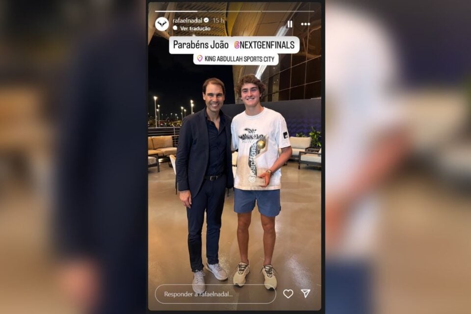 Rafael Nadal e João Fonseca. Foto: Reprodução/Instagram