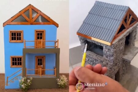 Artista faz sucesso construindo pequenas casas usando técnicas reais; vídeo Pedreiro deixou o trabalho com obras em tamanho real