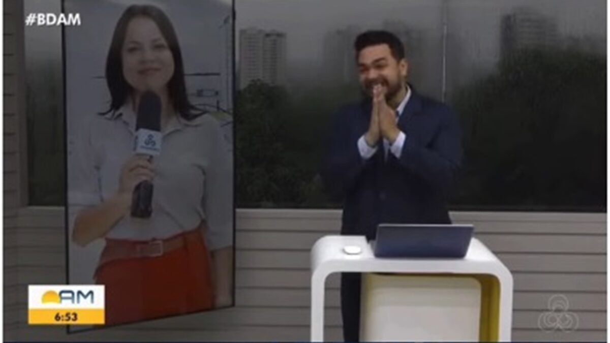 Apresentador abandona jornal ao saber que filha estava nascendo; vídeo Breno Cabral comandava o 'Bom dia Amazonas' quando cena aconteceu