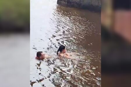 Homem usa cadarço para salvar namorada que caiu de ponte para fazer selfie em SC