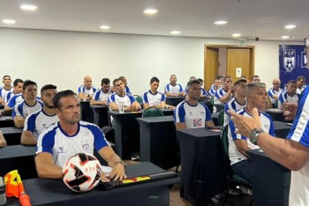 Arbitragem goiana faz pré-temporada. Foto: Comunicação/FGF
