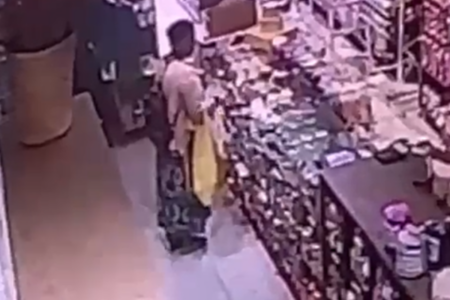 Mulher foi presa após furtar loja de artesanato (Foto: Guarda Civil Municipal)