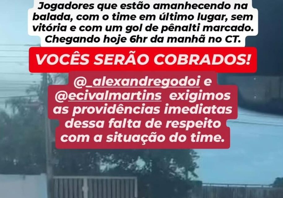 Jogadores do Goiânia recebem cobrança de ato indiciplinar