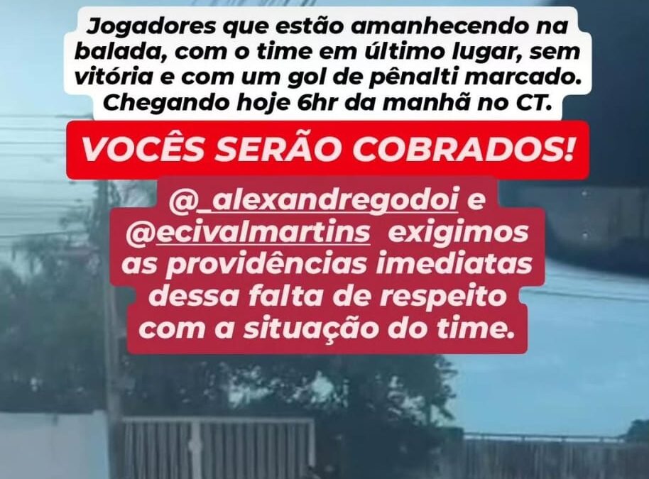 Jogadores do Goiânia recebem cobrança de ato indiciplinar