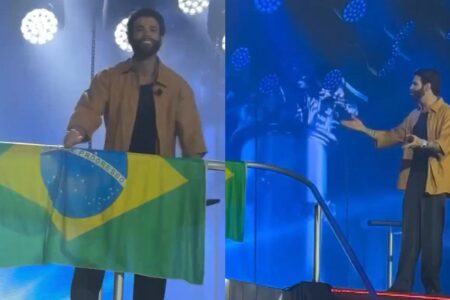Gusttavo Lima exibe bandeira do Brasil e faz crítica com a música “Ficha Limpa”; vídeo Vim de uma condição humilde, disse o sertanejo em show