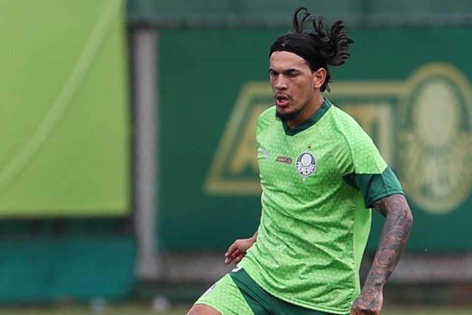 Gustavo Gómez em treino do Palmeiras