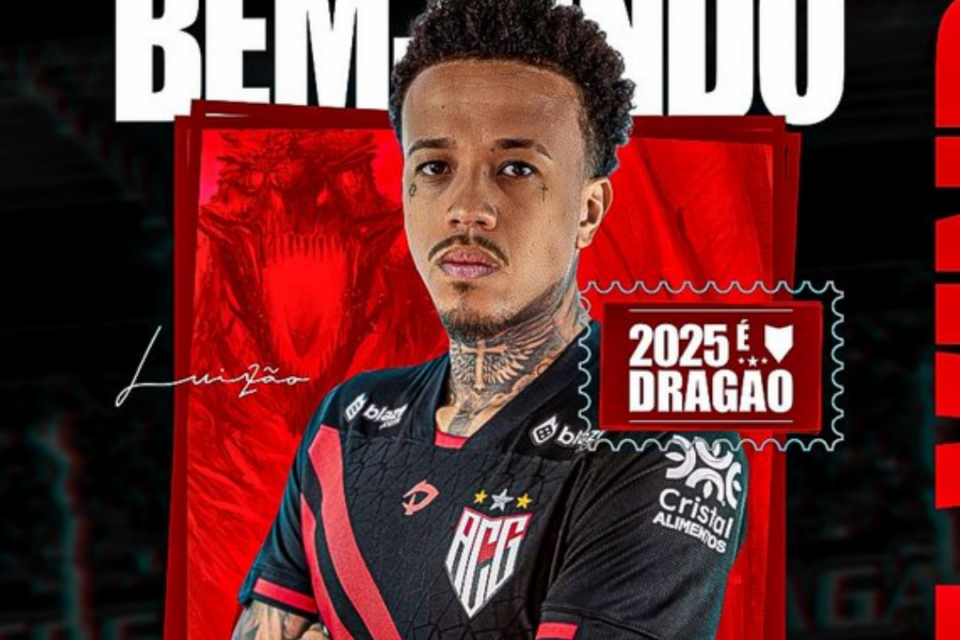 Arte de contratação do meia Luizão