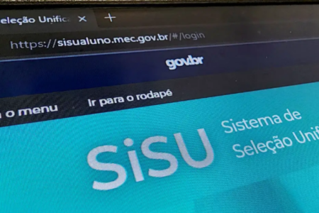 Imagem da tela de um computador aberta no site do sisu