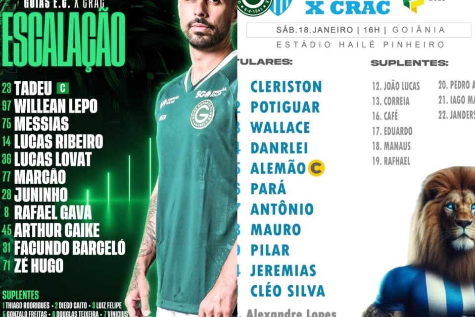 Escalação Goiás x Crac