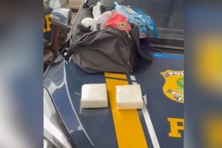 Cocaína apreendida em ônibus na BR-060 (Foto: Divulgação)