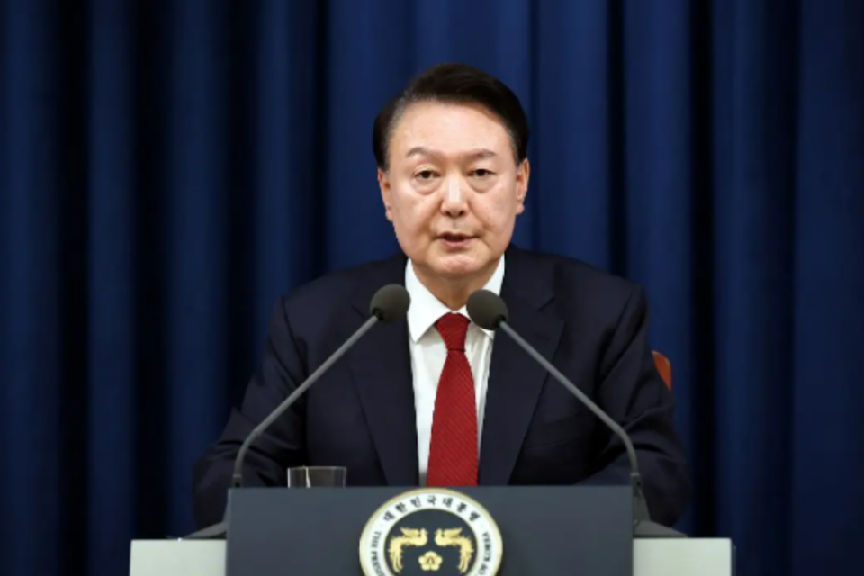 Imagem do presidente afastado da Coreia do Sul, Yoon Suk Yeol
