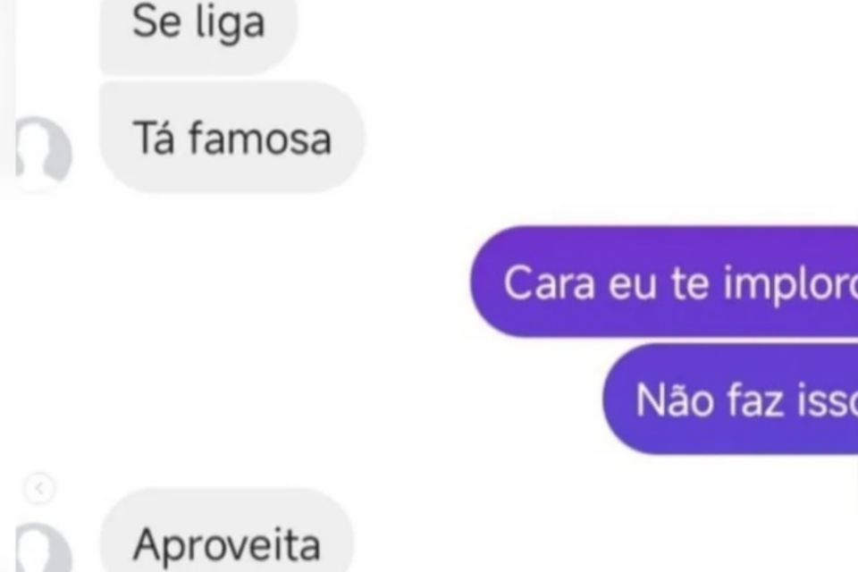 Imagem colorida mostra parte de uma conversa no chat do Instagram.