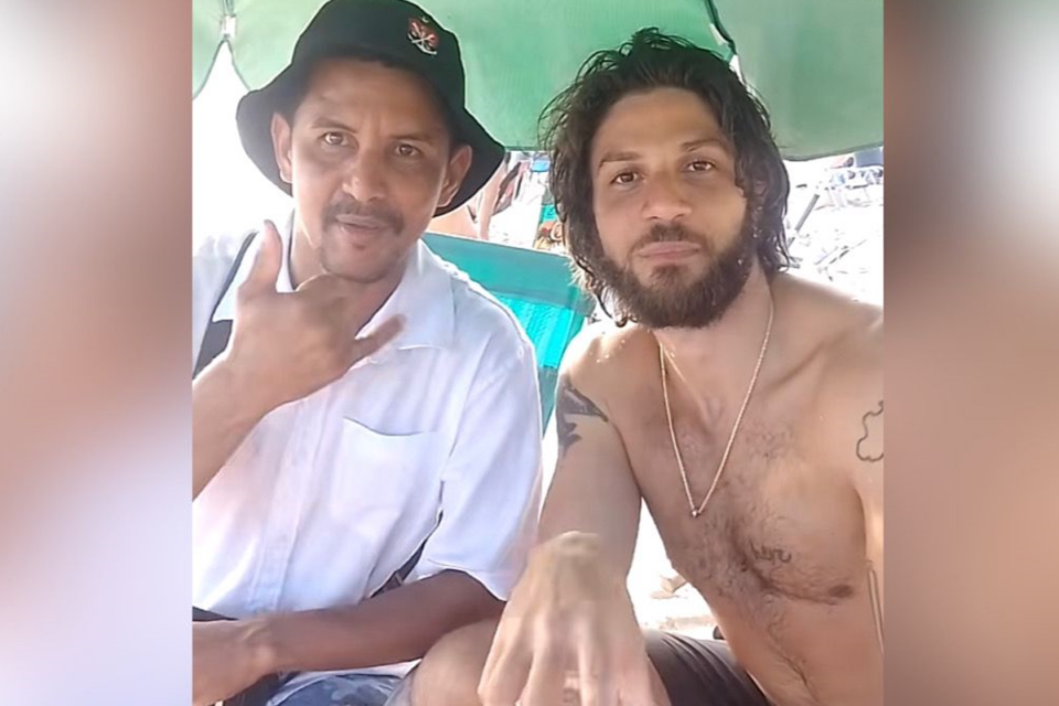 Trabalhador encontrou Chay Suede na praia (Foto: Reprodução)