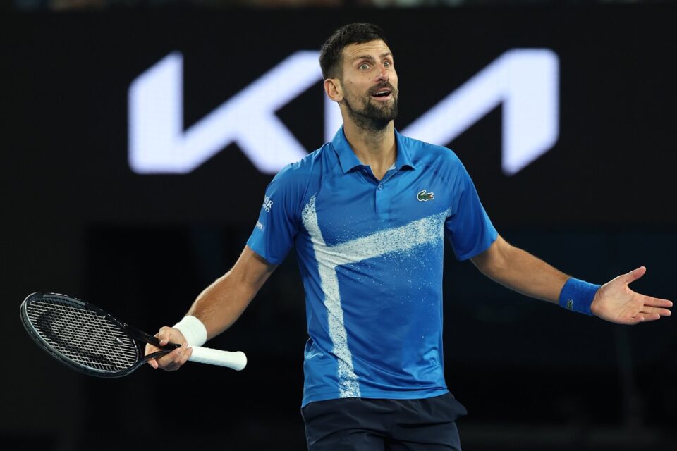 Novak Djokovic em jogo no Australian Open