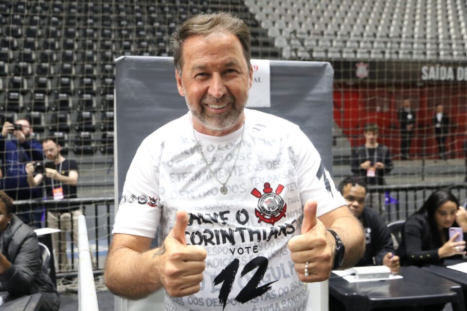 Augusto Melo quando foi eleito presidente do Corinthians. Foto: José Manoel Idalgo/Ag. Corinthians
