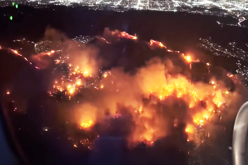 Incêndios atingem Los Angeles, na Califórnia, há vários dias. Foto: reprodução
