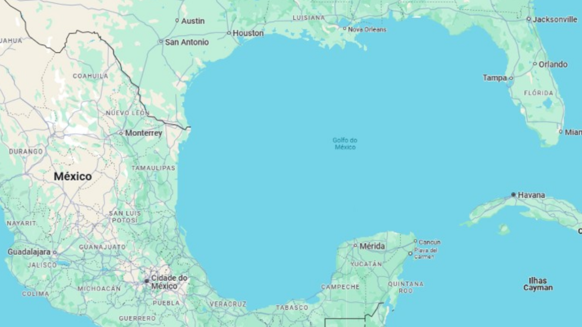 Golfo do México: mudança de nome (Foto: Reprodução/Google Maps)