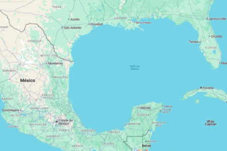 Golfo do México: mudança de nome (Foto: Reprodução/Google Maps)