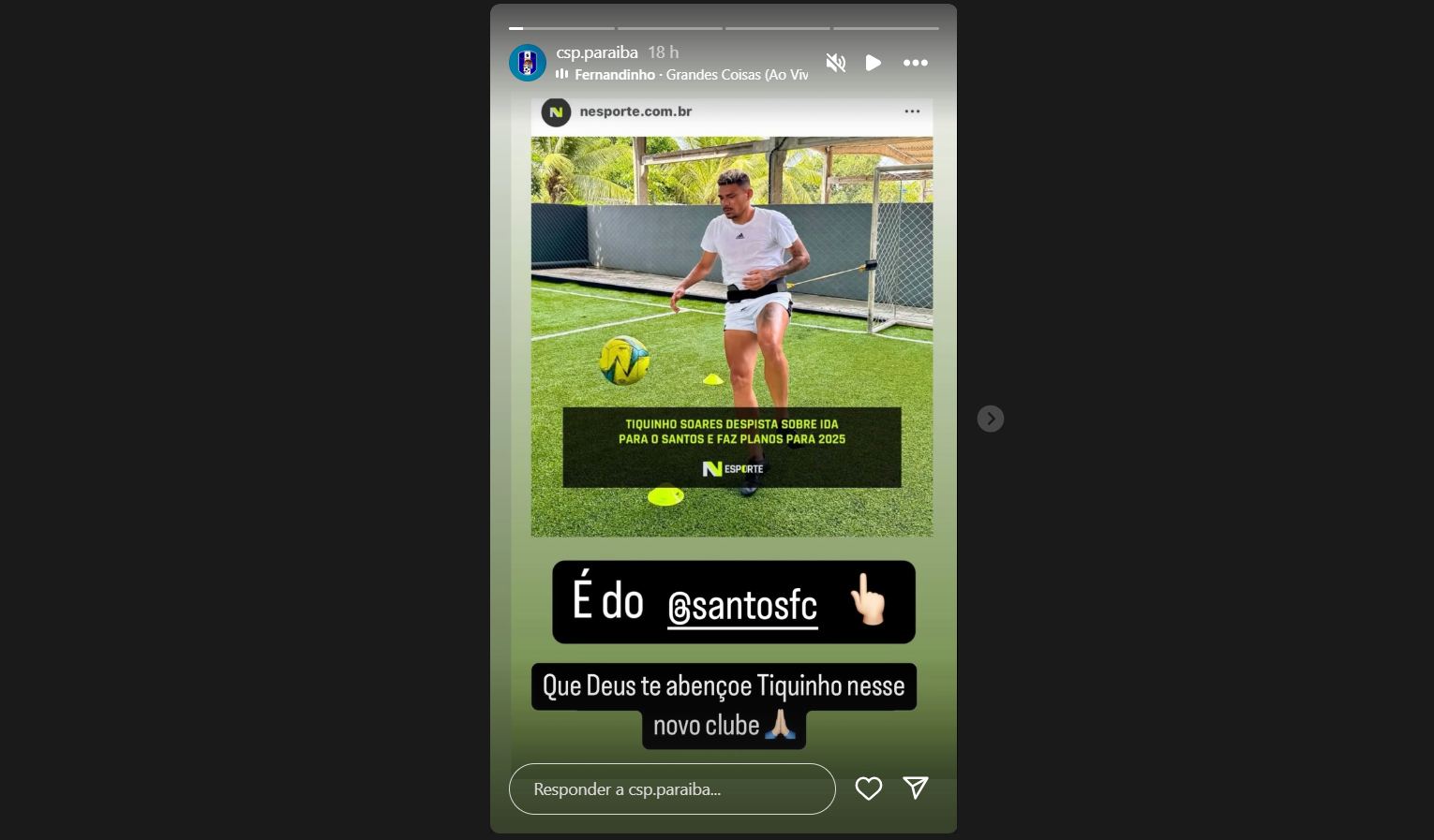 Postagem feita no perfil do CSP. Foto: Reprodução/Instagram