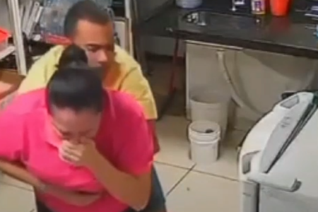 PM salva mulher que engasgou em sorveteria (Foto: Reprodução)