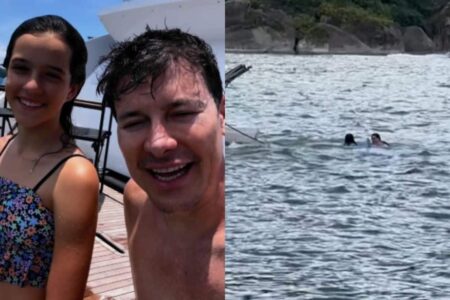 Filha de Rodrigo Faro socorre banhista durante férias em família