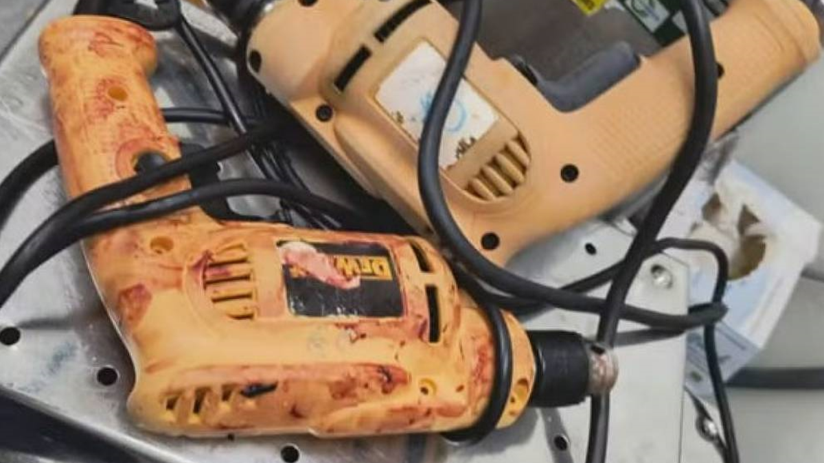 Furadeira usada em cirurgias de hospital de São Paulo (Foto: Reprodução/TV Globo)