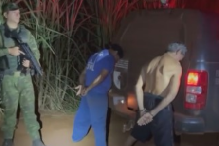 Homens presos por desrespeitar a piracema (Foto: Reprodução)