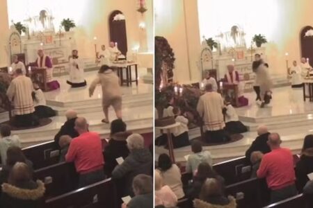 Padre é atacado por homem durante missa nos EUA; assista ao vídeo O homem foi preso e acusado de agressão e invasão de propriedade