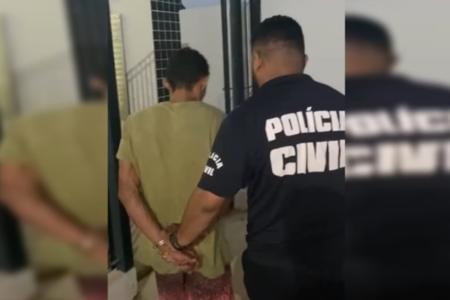Suspeito foi preso após ameaçar companheira (Foto: Reprodução)