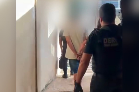 Suspeito de 21 anos foi preso pela Polícia Civil em Luziânia (Foto: Divulgação PCGO)