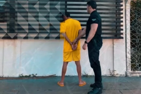 Homem preso suspeito de matar jovem a tiros (Foto: Reprodução)