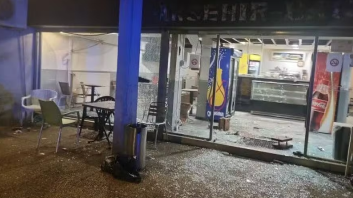 Imagem do local após a explosão