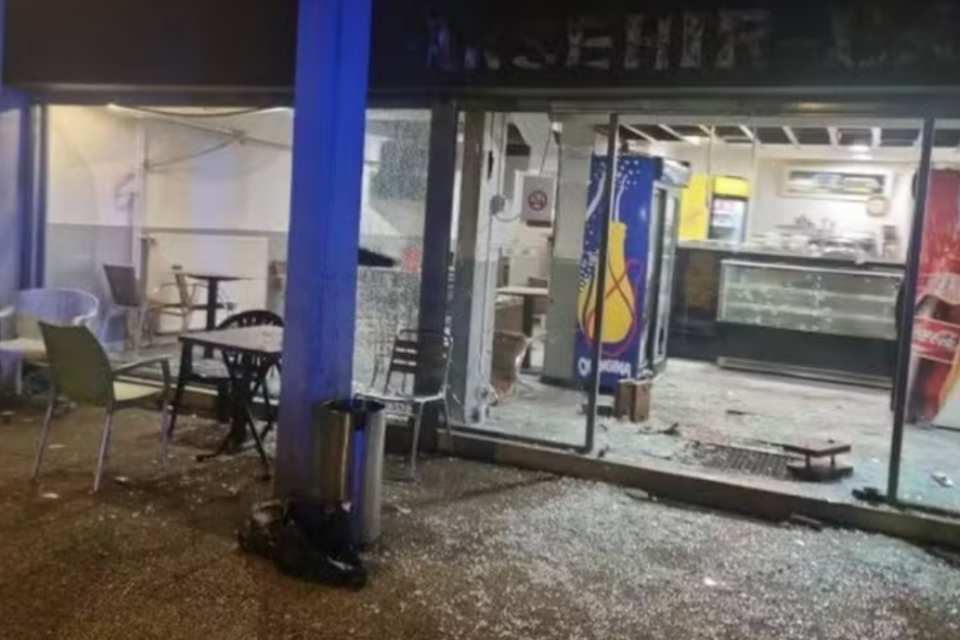 Imagem do local após a explosão