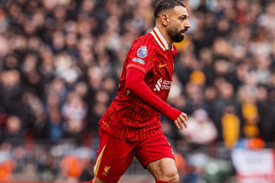 Mohamed Salah em jogo do Liverpool