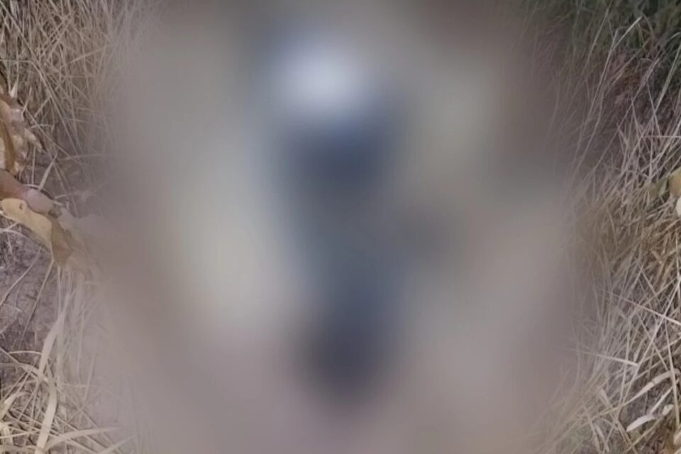 A imagem borrada mostra a vítima