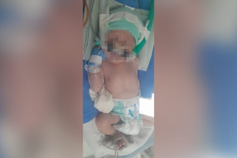 A imagem mostra uma foto do bebê