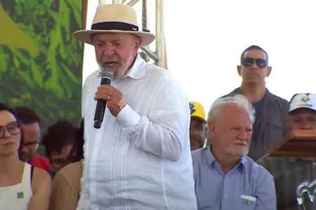 O presidente Luiz Inácio Lula da Silva (PT) durante discurso em Minas Gerais (Foto: Reprodução)