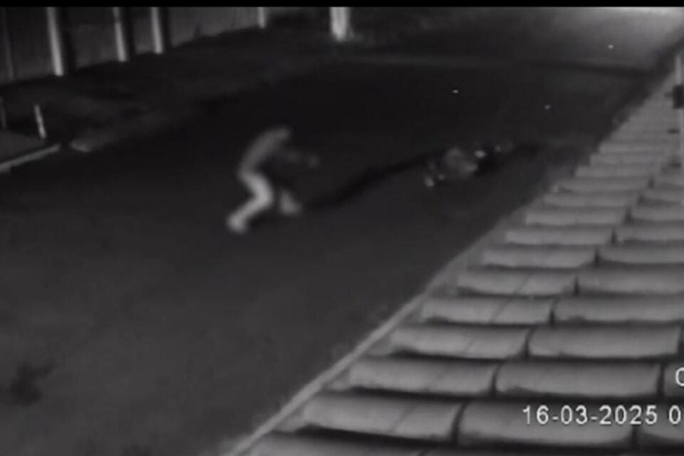 A imagem é um print das câmeras de segurança que registraram a ação do adolescente