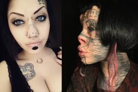 Mulher amputa parte do nariz e tatua os globos oculares para virar gata zumbi Italiana Aydin Mod também mexeu nos lábios e nos dentes