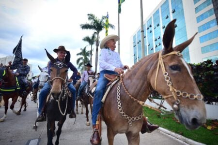 Governador Ronaldo Caiado participa de Cavalgada em Goiânia (Foto: Jucimar de Sousa)