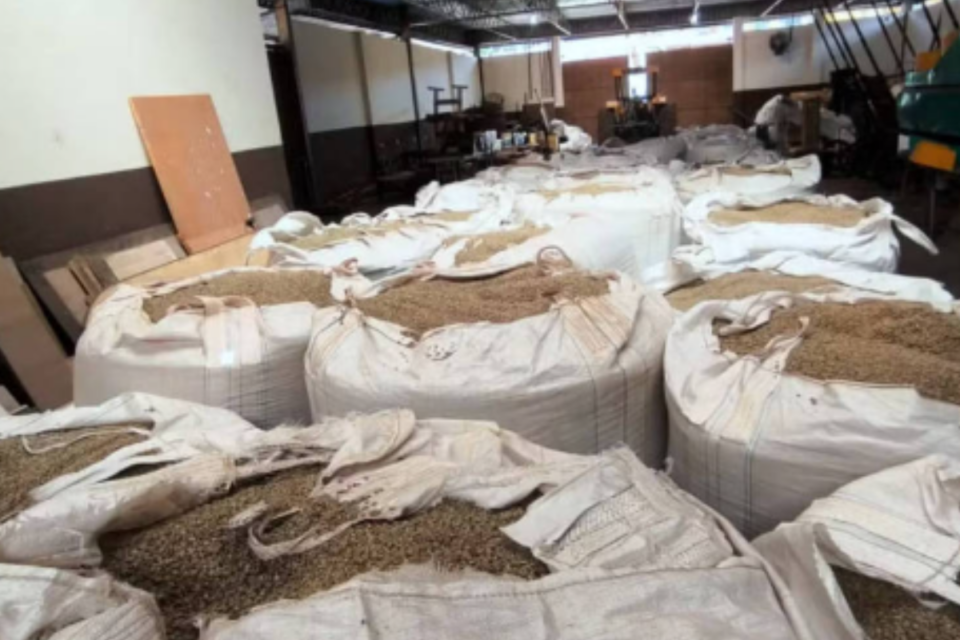 Carga de café recuperada em Jacutinga (MG), avaliada em cerca de R$ 2 milhões - Divulgação/Polícia Civil