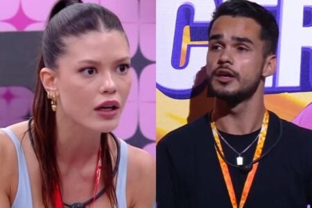 BBB 25: gêmeo goiano diz que "o dinheiro de um fazendeiro compra a vida da Vitória Strada"; vídeo João Pedro ficou irritado com a atriz