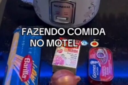 Mulher leva panela elétrica para motel, faz macarrão com sardinha vídeo Estudante de gastronomia diz ter nojo da comida servida em motéis