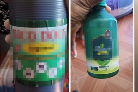 A imagem mostra as embalagens dos produtos