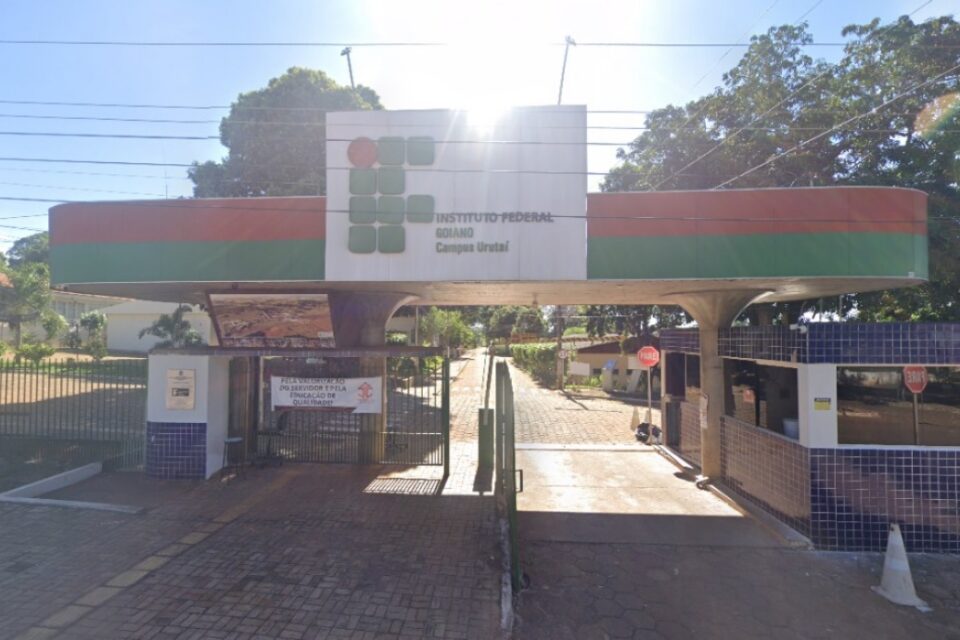 A Imagem mostra a fachada o IF Goiano em Urutaí