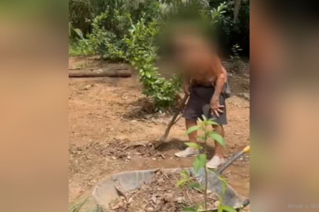 Idoso resgatado em situação de maus-tratos (Foto: Reprodução)